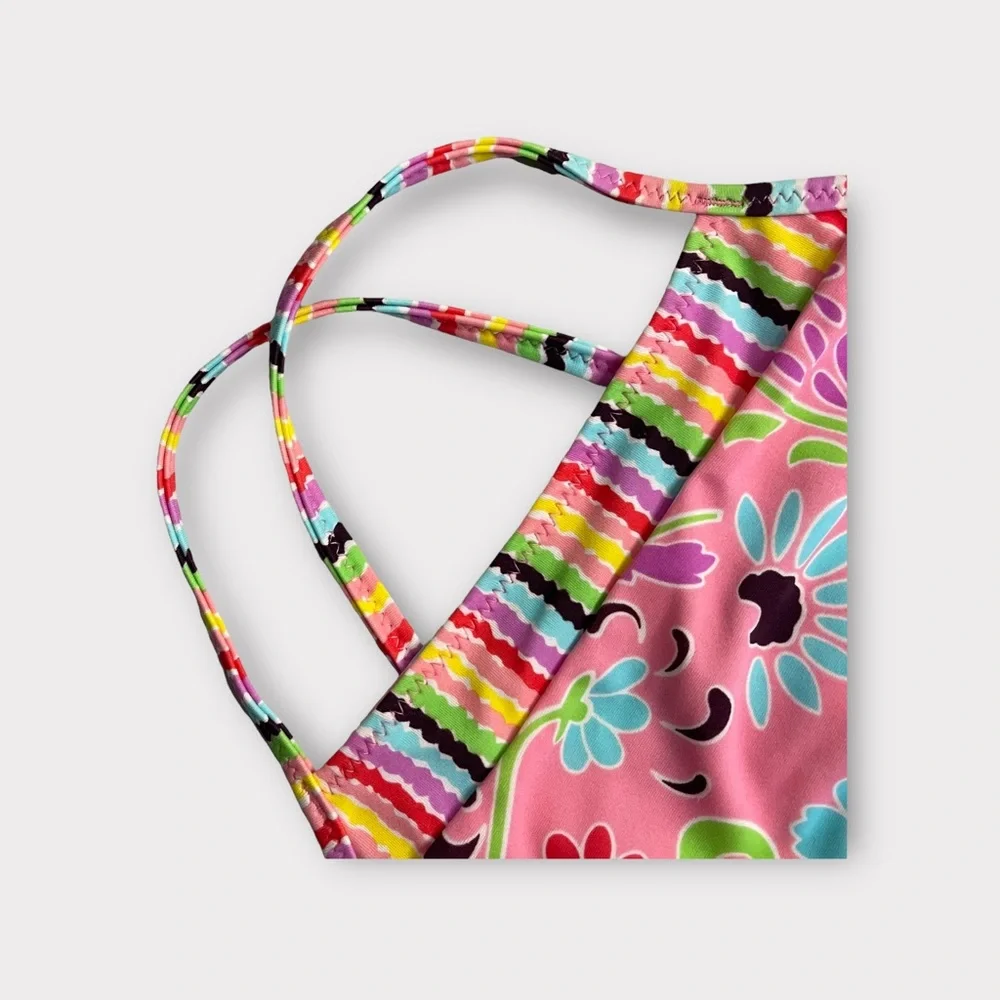 Hanna Andersson Pink Floral Paisley Swim Top